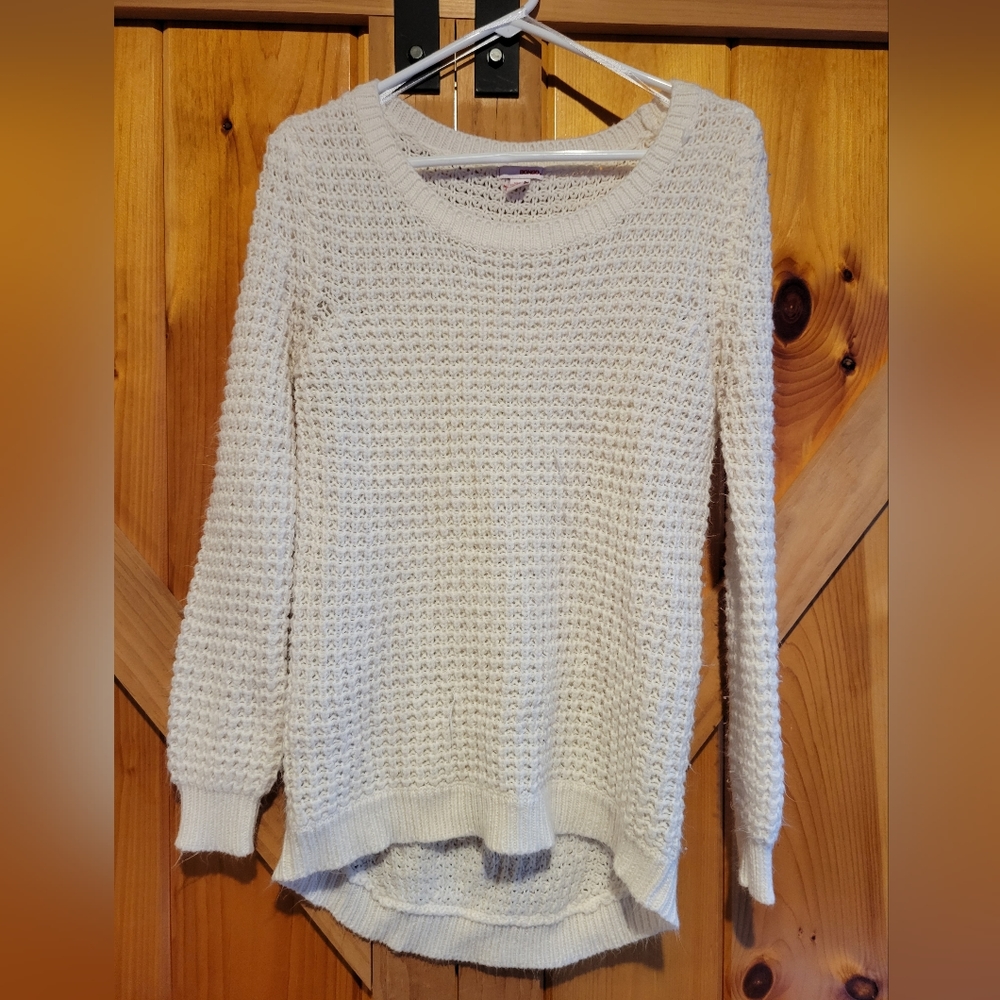 Bongo womens white knit sweater